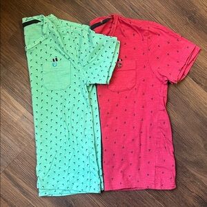 2 Craft + Flow Voyage T-shirts little boys size 6 blush red/turquoise